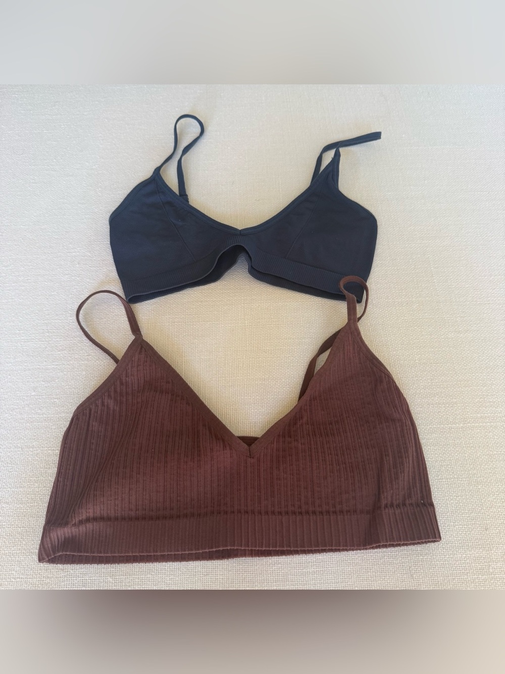 Target Colsie navy and brown cotton bralette set